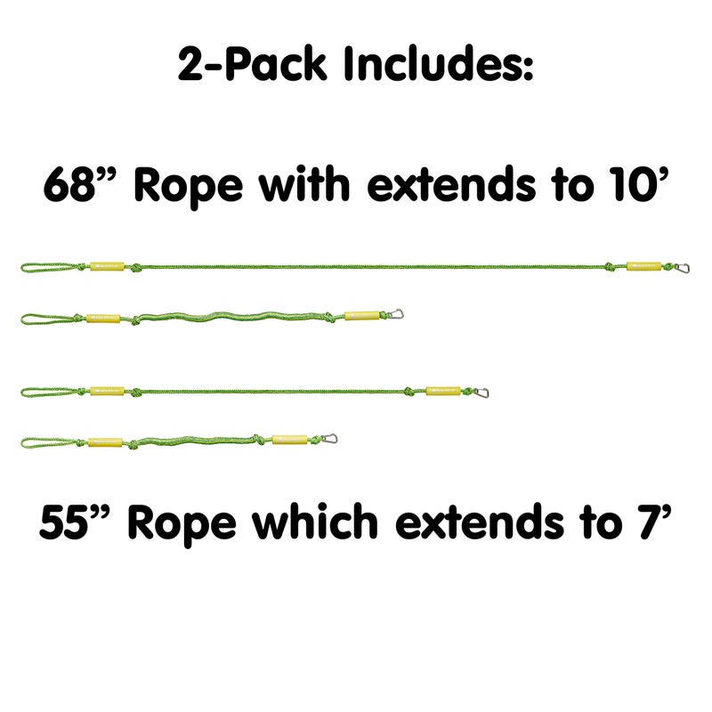 Skog Ã… Kust Premium PWC Bungee Dock Lines 2-Pack: 4 & 6 Foot Lengths | Green & Yellow - Image 2